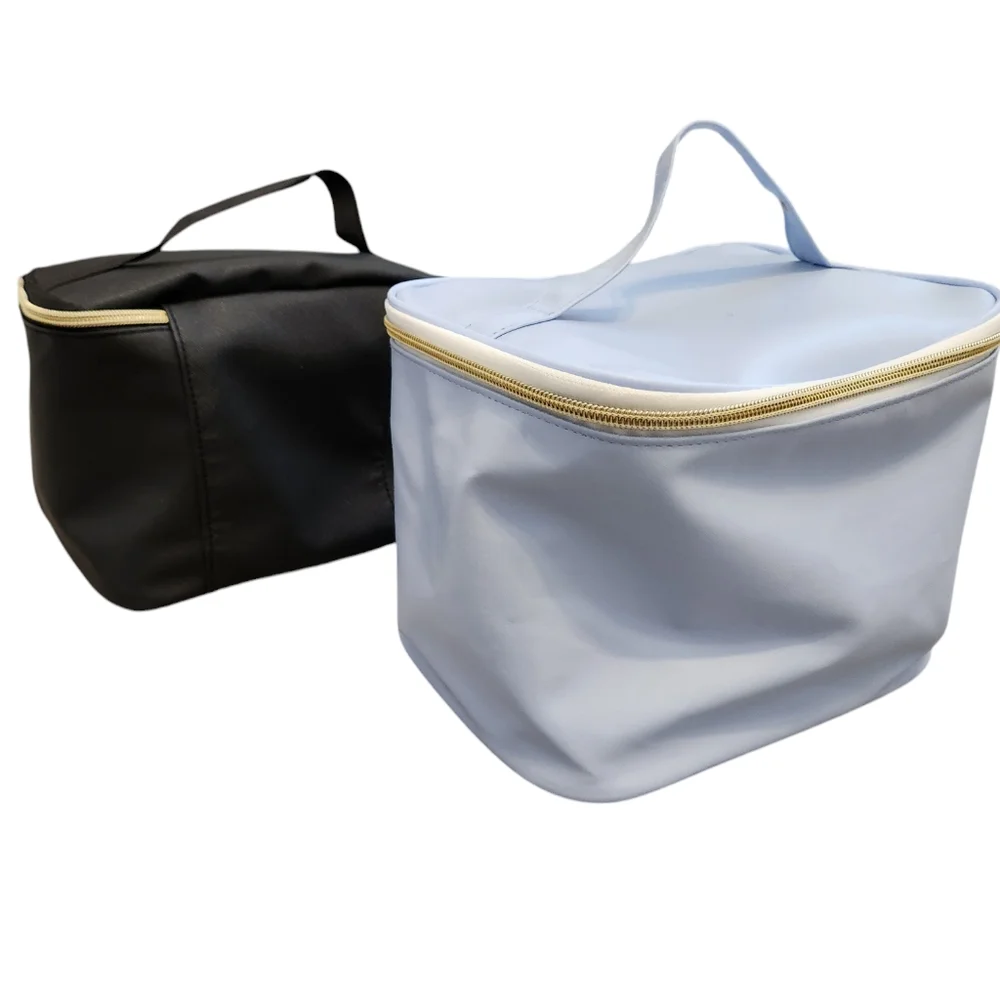 2 Pack Black and Lavender Travel Makeup Bags